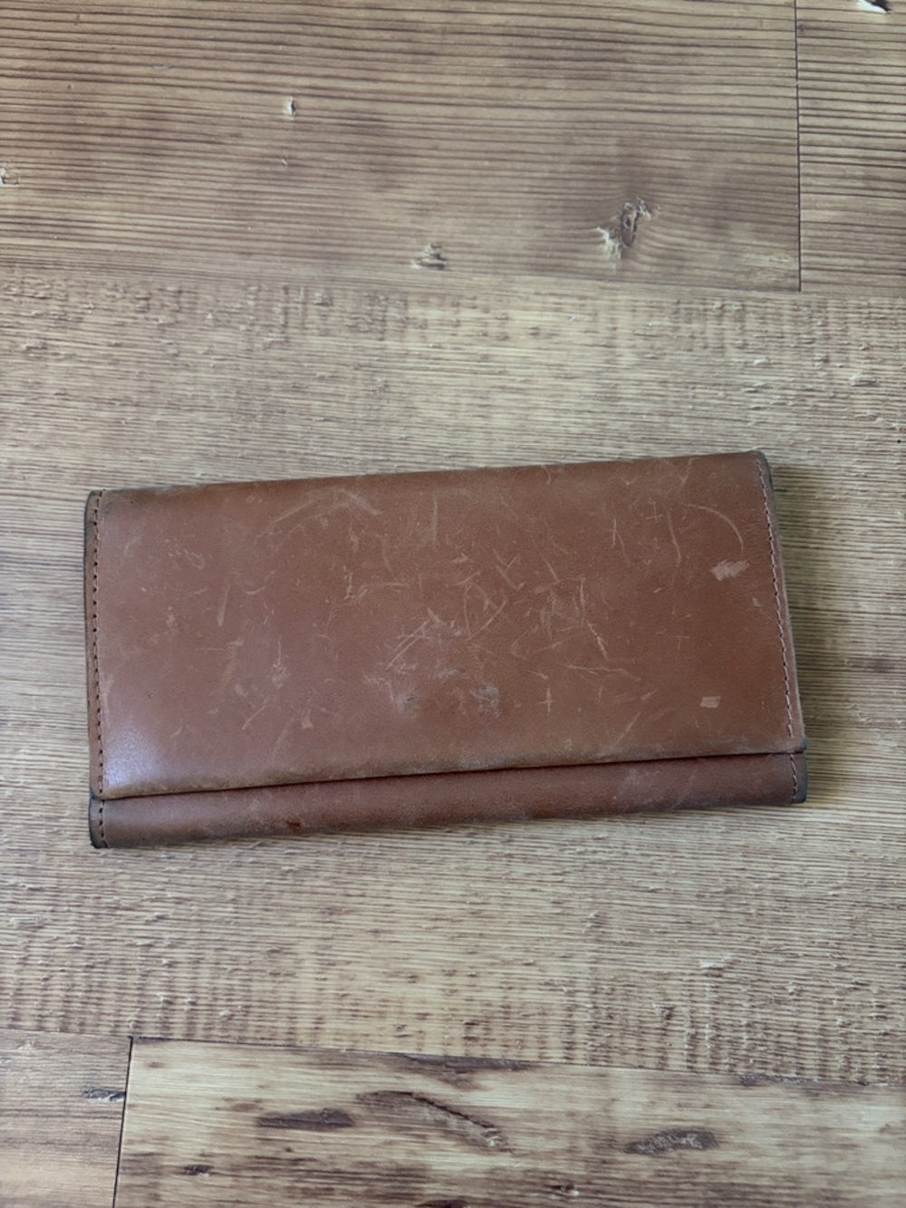 ABLE Brown Leather Trifold Wallet